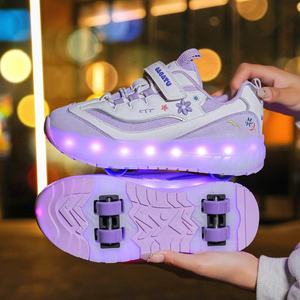 รองเท้าวิ่งเด็กคุณภาพสูงพร้อมไฟ LED ชาร์จผ่าน USB รองเท้าสเก็ตบอร์ดเด็กชายหญิงมีไฟ LED รองเท้ากีฬากลางแจ้งสำหรับเด็ก - Product Image 2