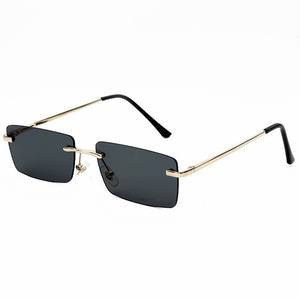 Gafas de Sol de Moda para Mujer 2021, Montura Metálica, Sin Montura, Lentes Degradadas, Pequeñas y Cuadradas - Product Image 6