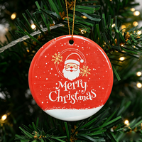 Nouveaux ornements de Noël en céramique ronds et plats 2026, personnalisables, vierges, pour sublimation et impression UV