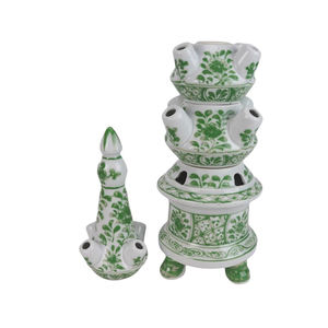<span class=keywords><strong>Vase</strong></span> pyramide <span class=keywords><strong>tulipe</strong></span> en porcelaine verte et blanche antique en forme de pagode <span class=keywords><strong>Vase</strong></span> à fleurs en céramique pour la décoration intérieure - Product Image 4