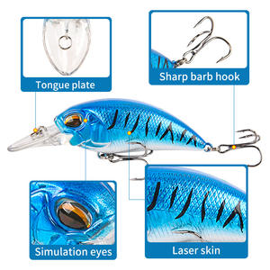 Longue coulée flottant eau Laser Rock petit Chubby 15.5g ABS perle avec trois crochets leurre appât pour les espèces de bar - Product Image 4