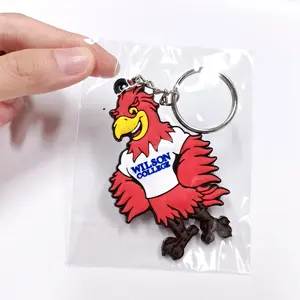 Manufacture No MOQ Key Chain 3D Logo Custom Silicone Rubber Key Ring Embossed Cute Anime Flower Soft PVC Key Chains