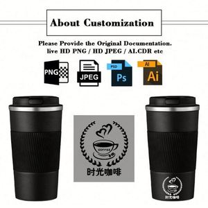 Tasse à café personnalisée avec logo, cadeau promotionnel d'entreprise, ensemble cadeau personnalisé avec logo imprimé, tasse à café isotherme avec couvercle - Product Image 2
