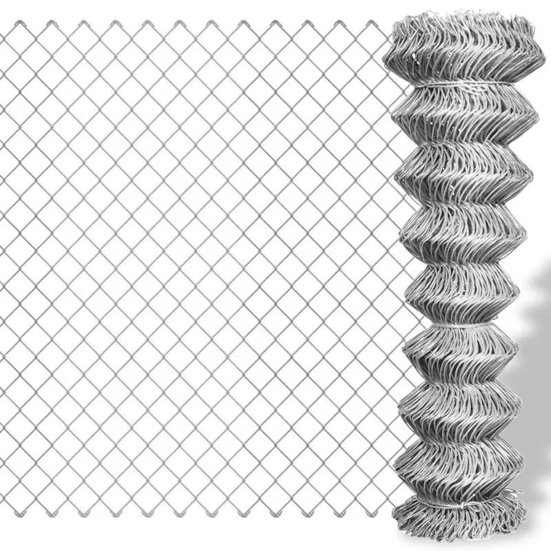 2.5 3mm wire 50x50 diamond mesh hot dip galvanized 6ft chain link iron wire mesh fence