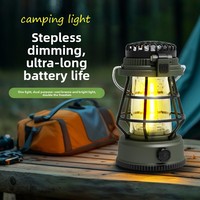Ventilateur de camping multifonctionnel pour l'extérieur, lumière LED, batterie externe 18650, autonomie ultra-longue, charge Type-C, éclairage ambiant