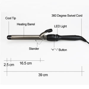 Fer à boucler professionnel à longue tige en aluminium avec écran LED et chauffage PTC - Product Image 5