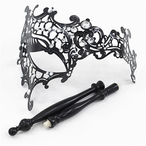 Masque <span class=keywords><strong>de</strong></span> maquillage d'Halloween style antique, demi-masque en fer, cache-yeux, fournitures pour fêtes et festivals, masque noir <span class=keywords><strong>de</strong></span> soirée, personnalisation - Product Image 4