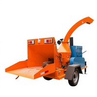 Broyeur de bois mobile Xinzhuohui, machine à sciure de bois, déchiqueteur de déchets de jardin, broyeur pour l'aménagement paysager urbain, 6000W, 220V/380V, capacité 8t/h, 1 unité