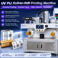 Système d'impression UV jet d'encre en ligne avec enrouleur et machine de codage à alimentation automatique pour ligne d'emballage de films PE, PP, OPP, PET
