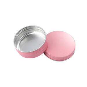 Metal redondo rosa plata vacío almacenamiento cosméticos contenedores viaje latas crema especias velas 60ml aluminio tapón de rosca tarro - Product Image 1