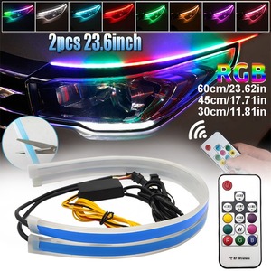 2 <span class=keywords><strong>c</strong></span>ái xe DRL với điều khiển từ xa tín hiệu lần lượt chảy Ánh Sáng hướng dẫn Dải xe <span class=keywords><strong>Led</strong></span> Đèn Pha DRL dải - Product Image 2