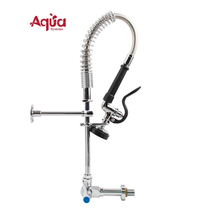Wall <b>Mounted</b> Kitchen Sink Faucet Pull-Down Pre-Rinse Sprayer Commercial Grade for Hotel Restaurant Industries Bars - Product Image 2