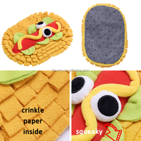 Jouet de reniflement pour chien mignon, tapis de reniflement pour animaux de compagnie en forme de pizza avec papier sonore, pour l'alimentation lente