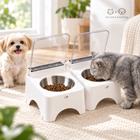 Gamelle automatique intelligente pour chat à détection de mouvement avec couvercle, pour aliments secs et humides, en acier inoxydable