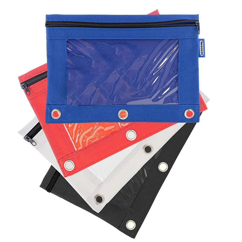 Groothandel Promotionele Logo Gedrukt Wit Blauw Rood School Jongens Potlood Pen Stationair Storage Case Bag Potlood Houder