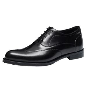 Zapatos Oxford de Cuero Genuino para Hombre, con Punta Puntiaguda, con Cordones, para Vestir, Oficina, Carrera, Todas las Temporadas, Suela de Goma Antideslizante - Product Image 2