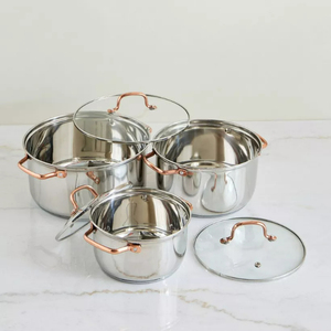 Juego de Ollas de Aluminio Moderno de Primera Calidad, 6 Piezas, Antiadherente, con Tapas de Vidrio, Apto para Lavavajillas, en Caja de Regalo, Colección de Cocina - Product Image 5