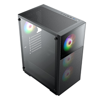 Boîtier PC de jeu noir ATX Offres Spéciales avec verre trempé côté refroidi à l'eau 240 prend en charge les ordinateurs et les tours PC