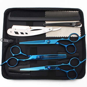 Tijeras de <span class=keywords><strong>Peluquería</strong></span> Japonesas de Acero Inoxidable, Tijeras Profesionales Negras para Cortar el Cabello, Tijeras de Entresacar con Bolsa Incluida C1001 - Product Image 5