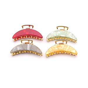 กิ๊บหนีบผมโลหะอะซิเตทขนาดใหญ่รูปพระจันทร์ครึ่งเสี้ยวคลิปหนีบผมทรงกล้วยทำจากโลหะอะคริลิคแนวย้อนยุค - Product Image 4