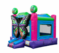 Château gonflable papillon coloré commercial pour enfants, idéal pour la location événementielle