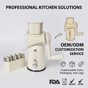 Trancheuse manuelle à 5 lames réglables en acier inoxydable Râpe à fromage <span class=keywords><strong>Mandoline</strong></span> pour légumes Déchiqueteuse de pommes de terre multifonctionnelle en métal - Product Image 1