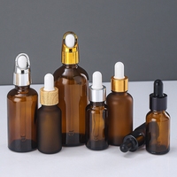 Bouteilles d'huile essentielle en verre de 5 à 120 ml, ambre, bleu, transparentes, avec compte-gouttes dorés, pour cosmétiques et soins de la peau – Approvisionnement direct usine