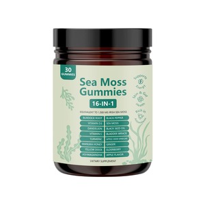 Gummies Premium 16-en-1 Complexes de Mousse de Mer Irlandaise Saveur Pomme, Complément Alimentaire, 30 Pièces, Matières Premières Végétales Naturelles, Adulte - Product Image 1