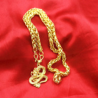Collier en Or Alluvial de Dubaï Vietnam, Chaîne Plaqué Or Grossier Style Thaïlandais pour Hommes, Tendance Cuivre Inoxydable, Cadeau d'Anniversaire
