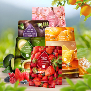 Máscara de hoja de fruta natural belleza vitamina C poro minimización hidrato ácido hialurónico calmante hidratante blanqueamiento máscara Facial - Product Image 2