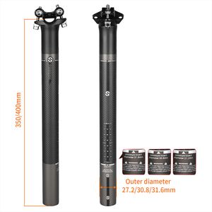 Tija de sillín de carbono TOSEEK ultraligera con offset de 0 mm, 27.2mm 30.8mm 31.6mm, accesorio de ciclismo para renovación de componentes de bicicletas de carretera y MTB - Product Image 3
