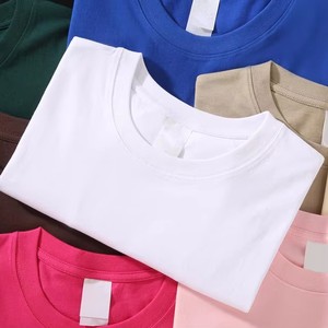 T-shirt blanc en coton 100% tricoté, coupe classique, couleur unie personnalisée, imprimé en sérigraphie, anti-UV, respirant, décontracté - Product Image 3