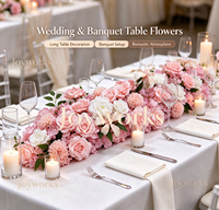 Centre de table de mariage de luxe, arrangement floral artificiel, décoration florale haut de gamme pour allée de banquet, événements et fêtes