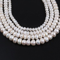 Perles d'eau douce blanches, en forme de boutons, culture chinoise, différentes tailles, pour la fabrication de bijoux, 50 pièces