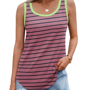 Sexy Women's Loose Fit Casual <b>Flowy</b> Breathable Eco-Friendly Knitted Spandex/Cotton Tank <b>Tops</b> V-neck Trendy Sleeveless Summer - Product Image 4