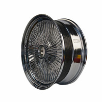 Velg Kawat Baja Custom 72/100 Jari-jari, Model Cross/Straight Lace Spoke Standard/Reverse, Ukuran 13-22 Inch, Warna Emas/Perak Baru