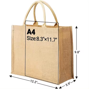 Wholesale High Quality Eco Friendly Reusable Shopping Grocery Daily Gift <strong>Jute</strong> Custom <strong>Tote</strong> <strong>Bag</strong> Zipper Closure Medium Size Design - Product Image 2