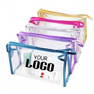 Pochette de maquillage transparente en PVC imperméable avec fermeture éclair, personnalisable avec logo, organiseur de cosmétiques, trousse de toilette, ensemble de voyage - Product Image 1