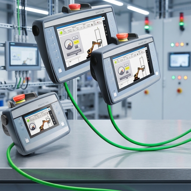 New (Siemens) HMI Series TP700 Comfort Panel 6AV2124-0GC01-0AX0 7-inch TFT Widescreen Display with a Resolution of 800  480