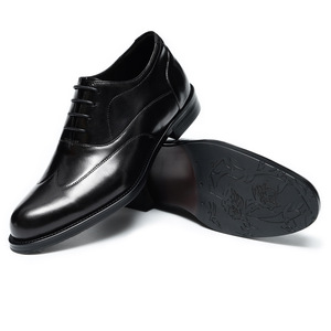 High-heel leather shoes for men - top-grade cowhide business formal pointed-<b>toe</b> oxford shoes - wedding men's shoes - Product Image 4