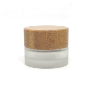 Eco Friendly Cosmetic Luxury 15ml 30ml 50ml 100ml Facial Serum Eye Cream Lotion Packaging Frosted Glass Jar with Bamboo Lid - Product Image 4