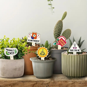 Marcadores de flores <span class=keywords><strong>suculentas</strong></span> de madera Estacas de jardín <span class=keywords><strong>para</strong></span> interiores y exteriores con etiquetas de plantas verdes <span class=keywords><strong>para</strong></span> plantas en macetas - Product Image 6
