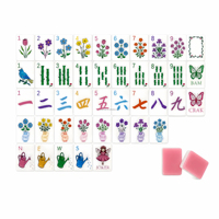 Ensemble de Mahjong en Acrylique Personnalisé de Luxe Rose et Blanc, Tuiles de Mahjong à Double Couche Haute Transparence, Mahjong Artistique Portable de Voyage
