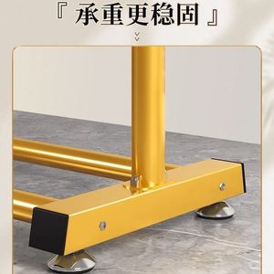 Double Layer Standing <b>Clothes</b> <b>Rack</b> Carbon Steel Teeth Wardrobe Storage Organizer Rectangle Shape Household Use - Product Image 4