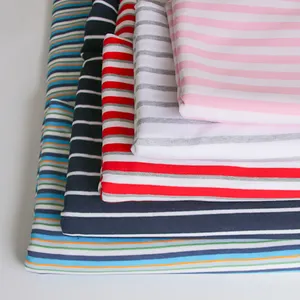 B3001# Breathable 32s fine stripe fabric 100% cotton double-sided fabric stripe cotton fabric dress pullover