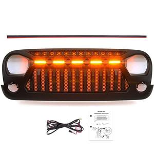 Arrabbiato squalo paraurti anteriore Offroad griglia di ricambio decalcomania con luce griglie per <span class=keywords><strong>Auto</strong></span> 07-18 Jeep Wrangler negozio di ricambi <span class=keywords><strong>Auto</strong></span> - Product Image 6