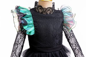 TV & Movie Wicked Witch Black Suit Girls Glinda Gothic <span class=keywords><strong>Tutu</strong></span> Falda Halloween Holiday Performance Juego de rol Black Wicked Dress - Product Image 4