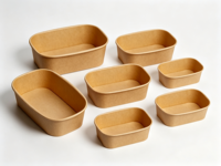 Bols jetables en papier kraft de 25 oz, résistants au micro-ondes et au congélateur, avec couvercle, pour soupes, salades, desserts, glaces et yaourts.