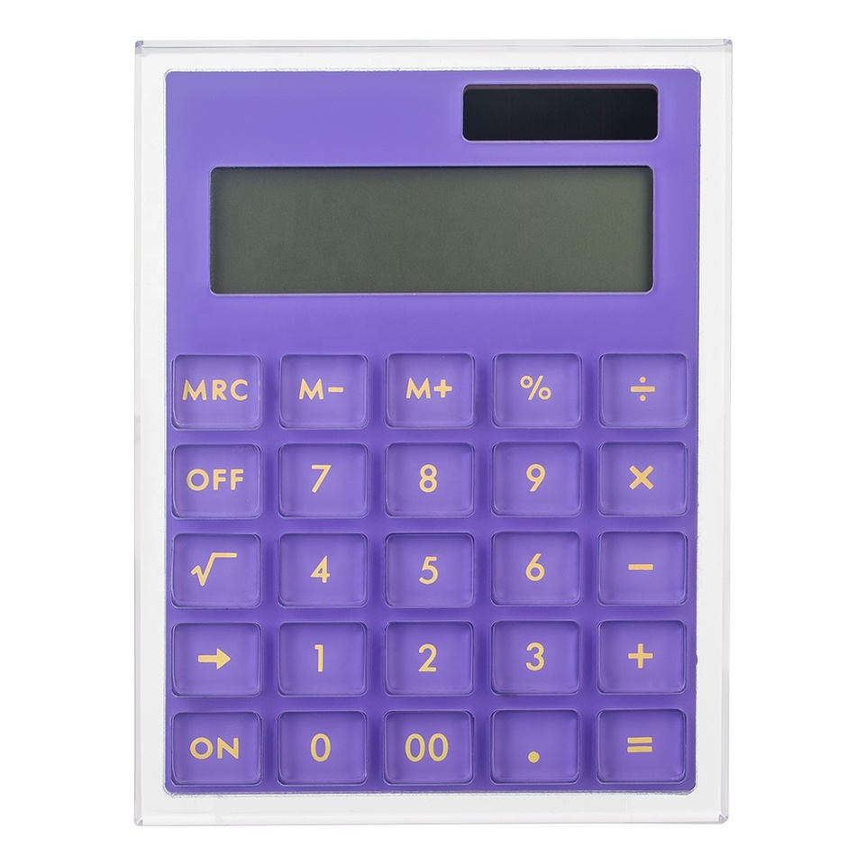 Foshan Huisen Plastic Acrylic Luxury Office General Purpose Purple Calculator