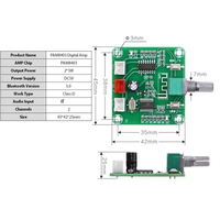 PAM8403 2*5W BT 5.0 Carte d'amplificateur numérique stéréo miniature double canal classe D DC5V AMP